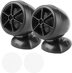 Acouto Car Speakers 1200W 12V Tweeter Mini Horn Music Dome Loudspeaker Audio Speaker for Car Audio System Car Door Speakers Car Audio Tweeters(Black)