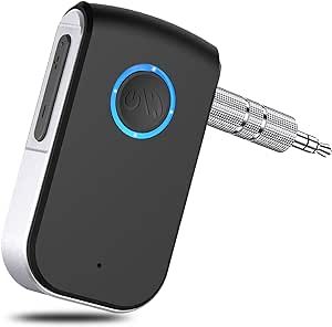 Aux Bluetooth Adapter For Car,Bluetooth 5.0 Wireless Audio Receiver For Home Stereo/Headphones/speaker,3.5mm Bluetooth Adapter for Hands-free Calling & Music Playing,16H Battery Life/Dual Connect