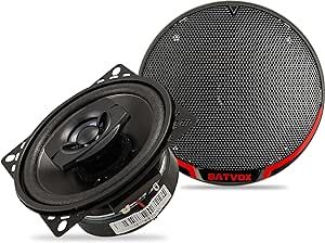 BATVOX CS401 90 Watts 4 Inch 2 Ways 4 Ohm Impedance and Piezo Tweeter for Premium Car Audio Coaxial Car Speakers, Car Stereo Sound System with Removable Grill (2 Speakers)