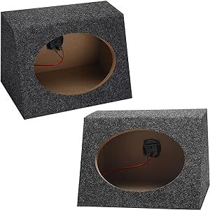 BBTO 2 Pieces Angled Style Car Audio Speaker Box 6 x 9 Inch Car Audio Enclosures Sturdy Constructed Truck Speaker Box for Home Vehicle Car Subwoofer Sound Supplies