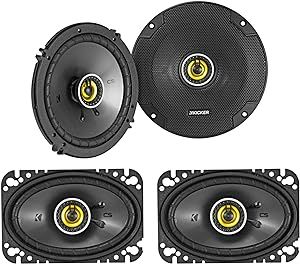 KICKER (2) 46CSC654 6.5" 300w Car Audio Speakers+(2) 46CSC464 4x6 300w Speakers